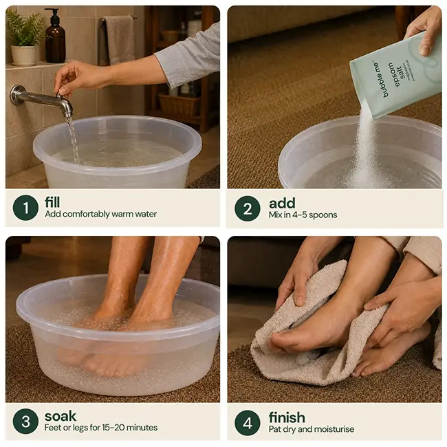Magnesium Powered Epsom Salt 800g | 99.8% Epsom Salt + Peppermint